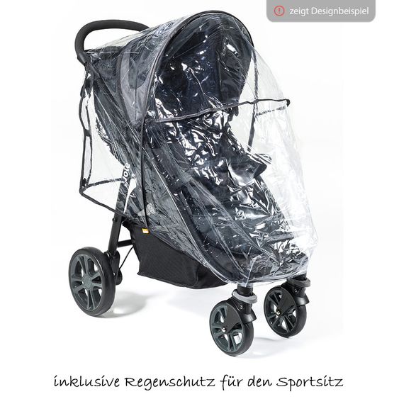 joie 4 in 1 Kinderwagen-Set Litetrax 4 Air & Babywanne & Babyschale & Isofix i-Base & Regenschutz & Adapter - Chromium