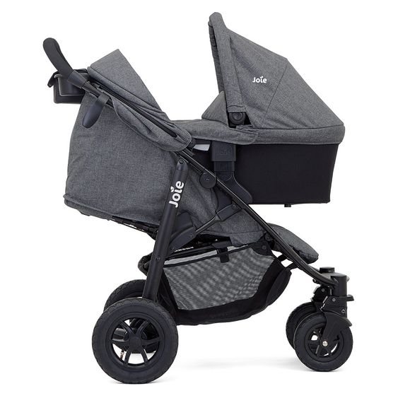 joie 4 in 1 Kinderwagen-Set Litetrax 4 Air & Babywanne & Babyschale & Isofix i-Base & Regenschutz & Adapter - Chromium