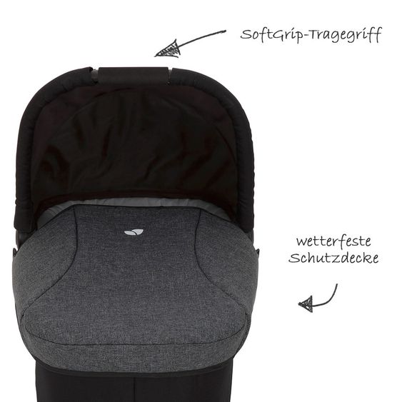 joie 4 in 1 Kinderwagen-Set Litetrax 4 Air & Babywanne & Babyschale & Isofix i-Base & Regenschutz & Adapter - Chromium