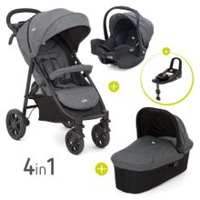 Set passeggino 4 in 1 Litetrax 4 & navicella & marsupio & Isofix i-Base & parapioggia & adattatore - Cromo