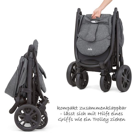 joie 4 in 1 Kinderwagen-Set Litetrax 4 & Babywanne & Babyschale & Isofix i-Base & Regenschutz & Adapter - Chromium