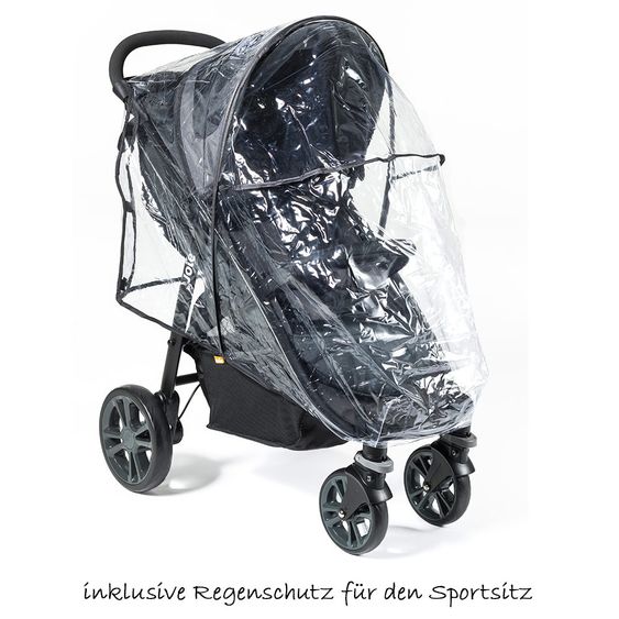 joie 4 in 1 Kinderwagen-Set Litetrax 4 & Babywanne & Babyschale & Isofix i-Base & Regenschutz & Adapter - Chromium