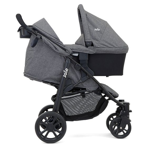 joie 4 in 1 Kinderwagen-Set Litetrax 4 & Babywanne & Babyschale & Isofix i-Base & Regenschutz & Adapter - Chromium