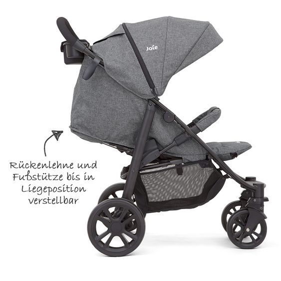 joie 4 in 1 Kinderwagen-Set Litetrax 4 & Babywanne & Babyschale & Isofix i-Base & Regenschutz & Adapter - Chromium