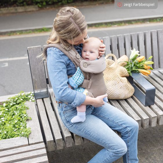 joie Marsupio 4in1 Savvy Air per neonati da 3,5 kg a 16 kg utilizzabile con 4 posizioni di trasporto e tessuto mesh - Bisque