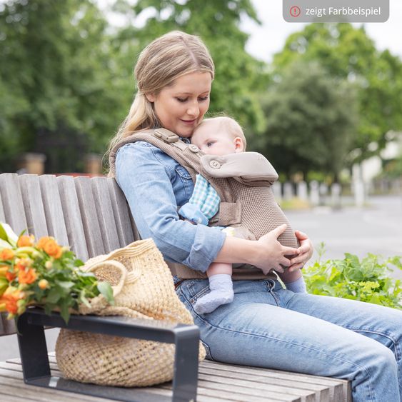 joie Marsupio 4in1 Savvy Air per neonati da 3,5 kg a 16 kg utilizzabile con 4 posizioni di trasporto e tessuto mesh - Bisque