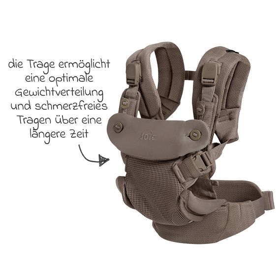 joie Marsupio 4in1 Savvy Air per neonati da 3,5 kg a 16 kg utilizzabile con 4 posizioni di trasporto e tessuto mesh - Bisque
