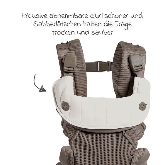 joie Marsupio 4in1 Savvy Air per neonati da 3,5 kg a 16 kg utilizzabile con 4 posizioni di trasporto e tessuto mesh - Bisque