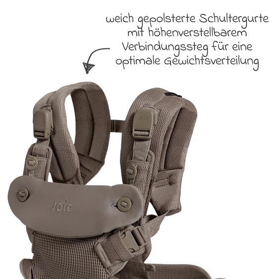 joie Marsupio 4in1 Savvy Air per neonati da 3,5 kg a 16 kg utilizzabile con 4 posizioni di trasporto e tessuto mesh - Bisque
