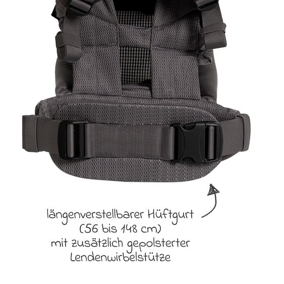 joie Marsupio 4in1 Savvy Air per neonati da 3,5 kg a 16 kg utilizzabile con 4 posizioni di trasporto e tessuto mesh - Cinder