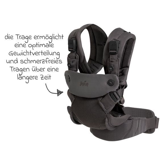 joie Marsupio 4in1 Savvy Air per neonati da 3,5 kg a 16 kg utilizzabile con 4 posizioni di trasporto e tessuto mesh - Cinder