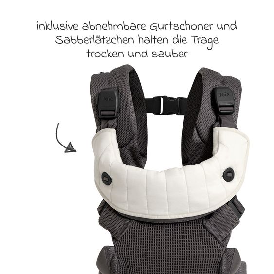 joie Marsupio 4in1 Savvy Air per neonati da 3,5 kg a 16 kg utilizzabile con 4 posizioni di trasporto e tessuto mesh - Cinder