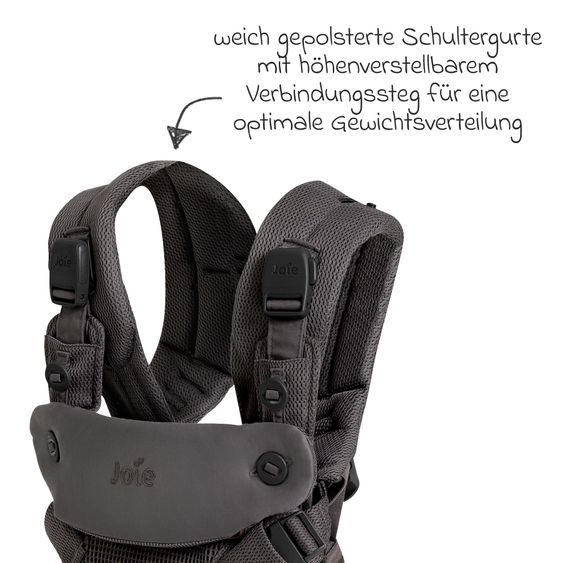 joie Marsupio 4in1 Savvy Air per neonati da 3,5 kg a 16 kg utilizzabile con 4 posizioni di trasporto e tessuto mesh - Cinder