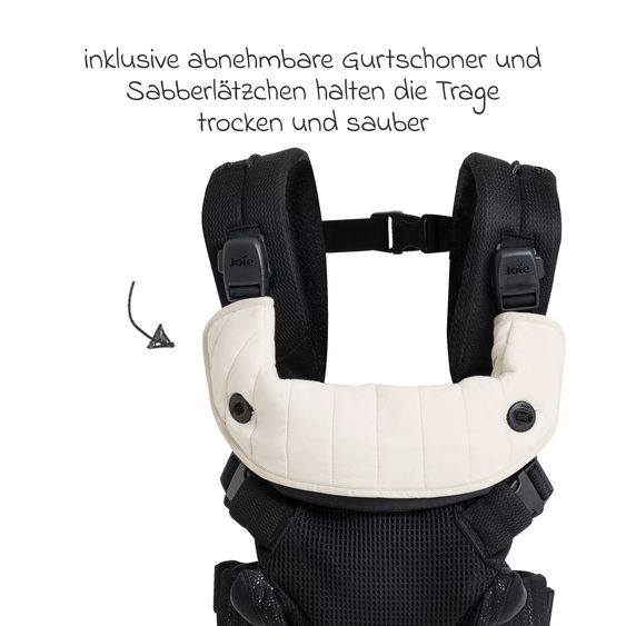 joie Marsupio 4in1 Savvy Air per neonati da 3,5 kg a 16 kg utilizzabile con 4 posizioni di trasporto e tessuto mesh - Coal