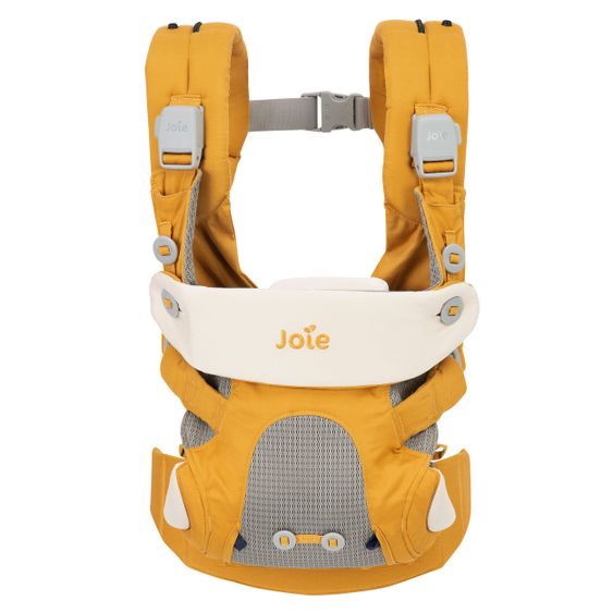 joie 4in1 Babytrage Savvy für Neugeborene ab 3,5 kg bis 16 kg einsetzbar mit 4 Tragepositionen inkl. Zubehör - Butterscotch