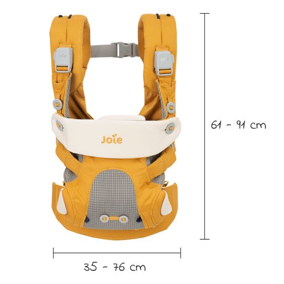 joie 4in1 Babytrage Savvy für Neugeborene ab 3,5 kg bis 16 kg einsetzbar mit 4 Tragepositionen inkl. Zubehör - Butterscotch