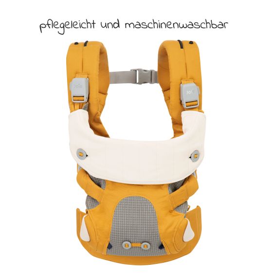 joie 4in1 Babytrage Savvy für Neugeborene ab 3,5 kg bis 16 kg einsetzbar mit 4 Tragepositionen inkl. Zubehör - Butterscotch