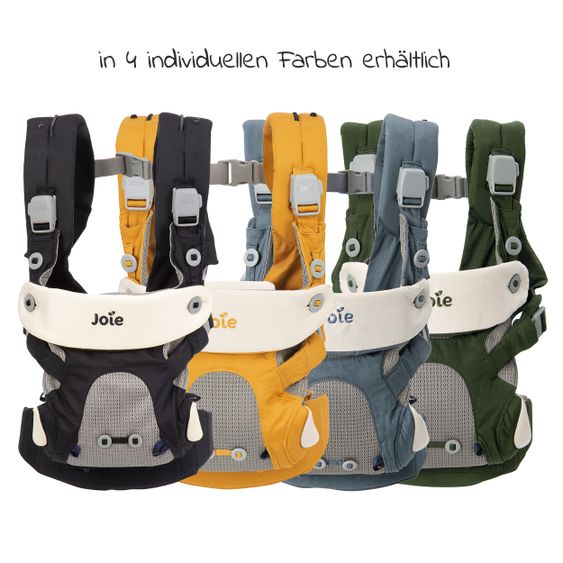 joie 4in1 Babytrage Savvy für Neugeborene ab 3,5 kg bis 16 kg einsetzbar mit 4 Tragepositionen inkl. Zubehör - Butterscotch