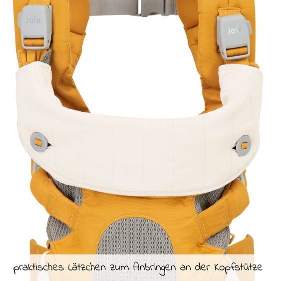 joie 4in1 Babytrage Savvy für Neugeborene ab 3,5 kg bis 16 kg einsetzbar mit 4 Tragepositionen inkl. Zubehör - Butterscotch