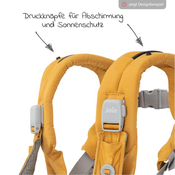 joie 4in1 Babytrage Savvy für Neugeborene ab 3,5 kg bis 16 kg einsetzbar mit 4 Tragepositionen inkl. Zubehör - Hunter