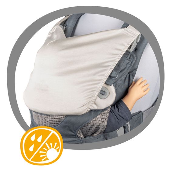 joie 4in1 Babytrage Savvy für Neugeborene ab 3,5 kg bis 16 kg einsetzbar mit 4 Tragepositionen inkl. Zubehör - Hunter