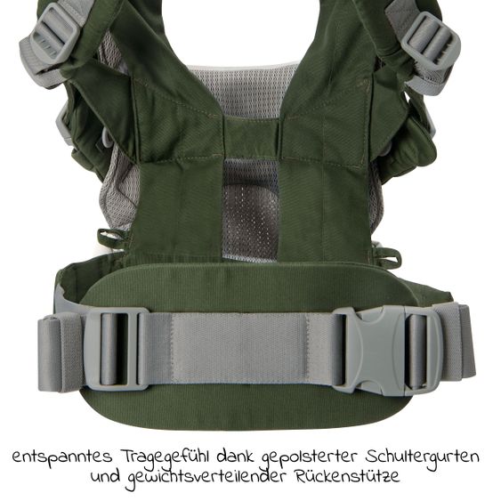joie 4in1 Babytrage Savvy für Neugeborene ab 3,5 kg bis 16 kg einsetzbar mit 4 Tragepositionen inkl. Zubehör - Hunter
