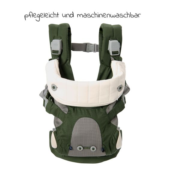 joie 4in1 Babytrage Savvy für Neugeborene ab 3,5 kg bis 16 kg einsetzbar mit 4 Tragepositionen inkl. Zubehör - Hunter