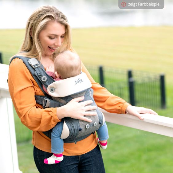 joie 4in1 Babytrage Savvy für Neugeborene ab 3,5 kg bis 16 kg einsetzbar mit 4 Tragepositionen inkl. Zubehör - Hunter