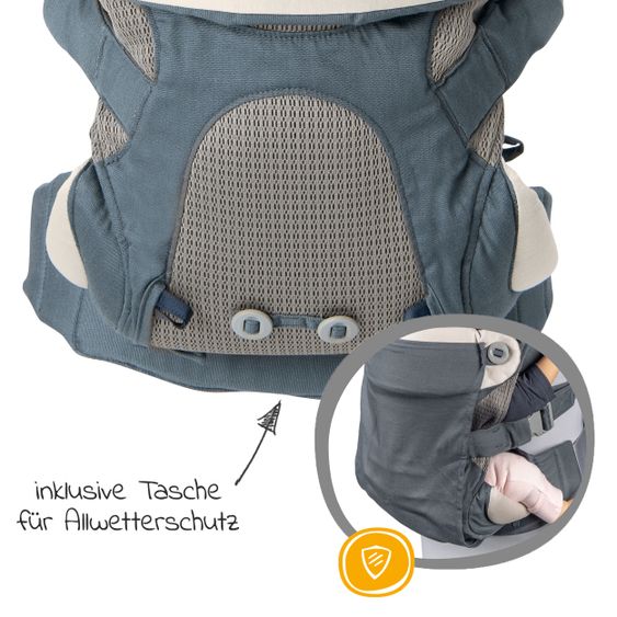 joie 4in1 Babytrage Savvy für Neugeborene ab 3,5 kg bis 16 kg einsetzbar mit 4 Tragepositionen inkl. Zubehör - Marina