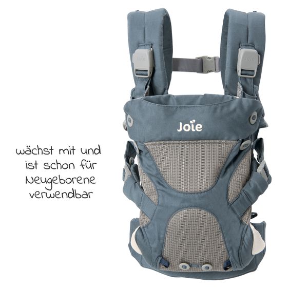 joie 4in1 Babytrage Savvy für Neugeborene ab 3,5 kg bis 16 kg einsetzbar mit 4 Tragepositionen inkl. Zubehör - Marina