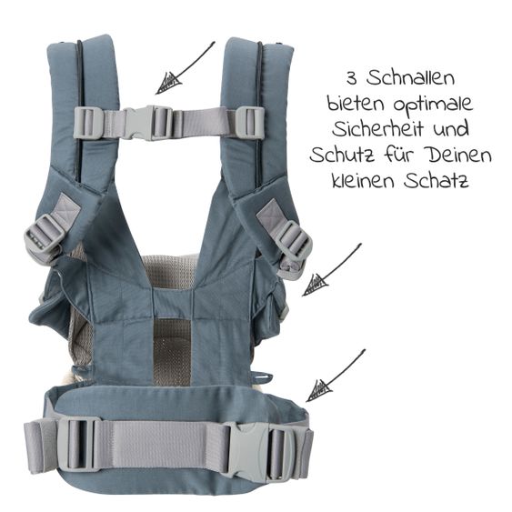 joie 4in1 Babytrage Savvy für Neugeborene ab 3,5 kg bis 16 kg einsetzbar mit 4 Tragepositionen inkl. Zubehör - Marina