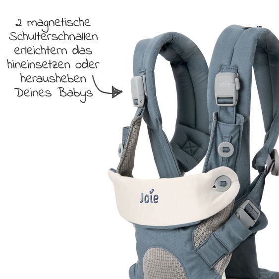 joie 4in1 Babytrage Savvy für Neugeborene ab 3,5 kg bis 16 kg einsetzbar mit 4 Tragepositionen inkl. Zubehör - Marina