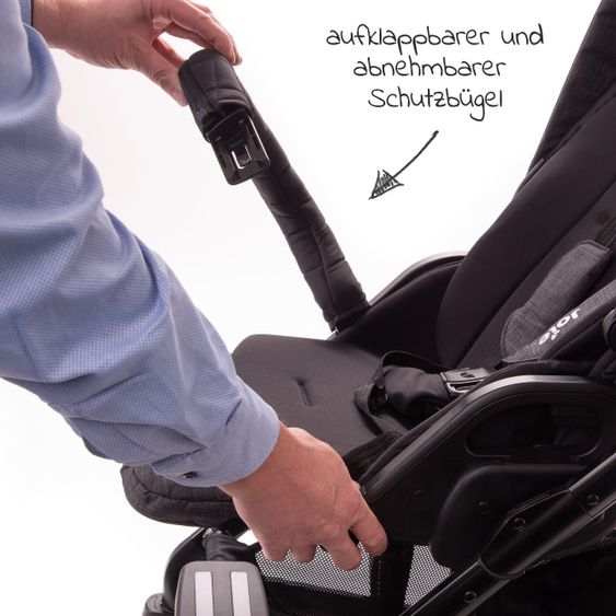 joie 4in1 Kombi-Kinderwagen-Set Chrome DLX mit Adapter, Babyschale, Babywanne, Isofix-Basis & XXL-Zubehörpaket - Pavement