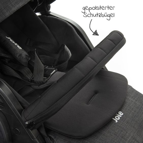 joie 4in1 Kombi-Kinderwagen-Set Chrome DLX mit Adapter, Babyschale, Babywanne, Isofix-Basis & XXL-Zubehörpaket - Pavement
