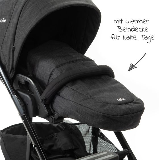 joie 4in1 Kombi-Kinderwagen-Set Chrome DLX mit Adapter, Babyschale, Babywanne, Isofix-Basis & XXL-Zubehörpaket - Pavement