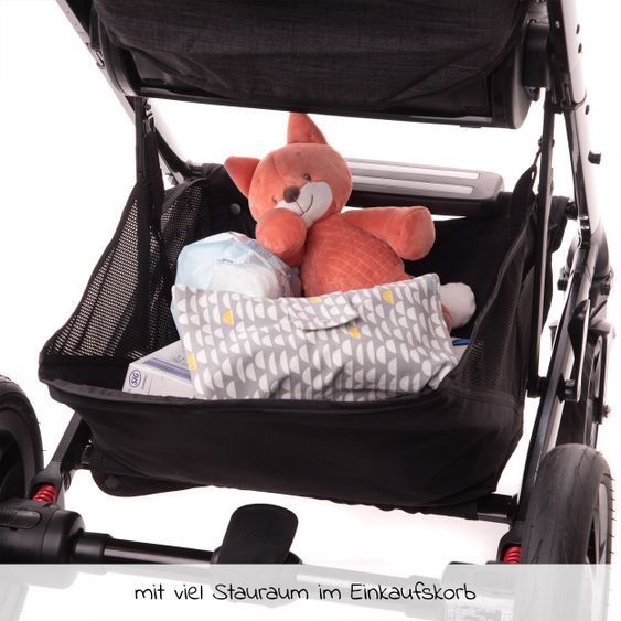 joie 4in1 Kombi-Kinderwagen-Set Chrome DLX mit Adapter, Babyschale, Babywanne, Isofix-Basis & XXL-Zubehörpaket - Pavement