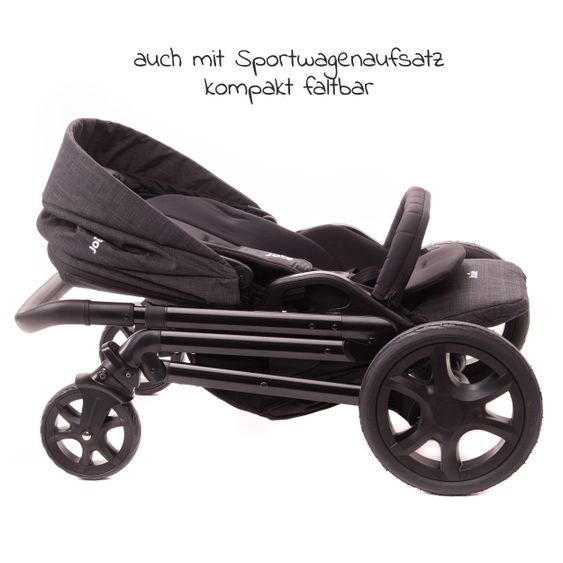 joie 4in1 Kombi-Kinderwagen-Set Chrome DLX mit Adapter, Babyschale, Babywanne, Isofix-Basis & XXL-Zubehörpaket - Pavement