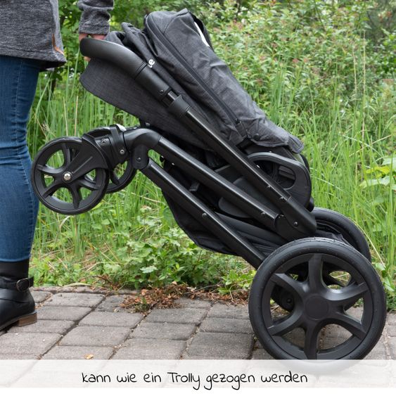 joie 4in1 Kombi-Kinderwagen-Set Chrome DLX mit Adapter, Babyschale, Babywanne, Isofix-Basis & XXL-Zubehörpaket - Pavement