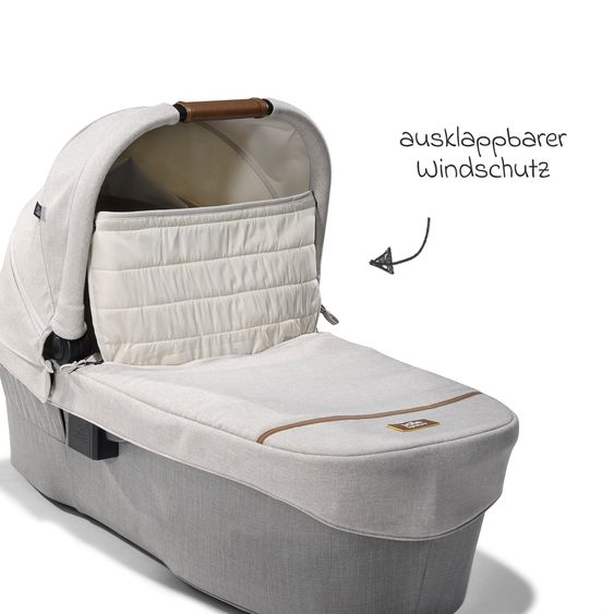 Joie Signature 4in1 Kombi-Kinderwagen-Set Finiti bis 22 kg belastbar mit Liegeposition, Kinderwagenkette, Greifling, Spieluhr - Teleskopschieber, Sportsitz, Babywanne Ramble XL, Babyschale, Adapter & Zubehörpaket - Signature - Oyster