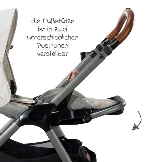 Joie Signature 4in1 Kombi-Kinderwagen-Set Finiti bis 22 kg belastbar mit Liegeposition, Kinderwagenkette, Greifling, Spieluhr - Teleskopschieber, Sportsitz, Babywanne Ramble XL, Babyschale, Adapter & Zubehörpaket - Signature - Oyster