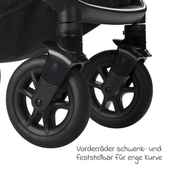 Joie Signature 4in1 Kombi-Kinderwagen-Set Finiti bis 22 kg belastbar mit Liegeposition, Kinderwagenkette, Greifling, Spieluhr - Teleskopschieber, Sportsitz, Babywanne Ramble XL, Babyschale, Adapter & Zubehörpaket - Signature - Oyster