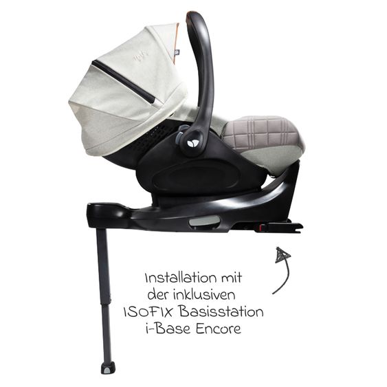 Joie Signature 4in1 Kombi-Kinderwagen-Set Finiti bis 22 kg belastbar mit Liegeposition, Kinderwagenkette, Greifling, Spieluhr - Teleskopschieber, Sportsitz, Babywanne Ramble XL, Babyschale, Adapter & Zubehörpaket - Signature - Oyster