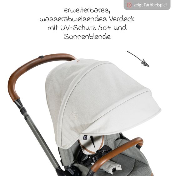 Joie Signature 4in1 Kombi-Kinderwagen-Set Finiti bis 22 kg belastbar mit Liegeposition, Kinderwagenkette, Greifling, Spieluhr - Teleskopschieber, Sportsitz, Babywanne Ramble XL, Babyschale, Adapter & Zubehörpaket - Signature - Pine