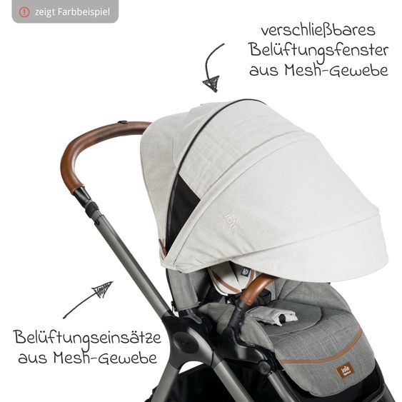 Joie Signature 4in1 Kombi-Kinderwagen-Set Finiti bis 22 kg belastbar mit Liegeposition, Kinderwagenkette, Greifling, Spieluhr - Teleskopschieber, Sportsitz, Babywanne Ramble XL, Babyschale, Adapter & Zubehörpaket - Signature - Pine