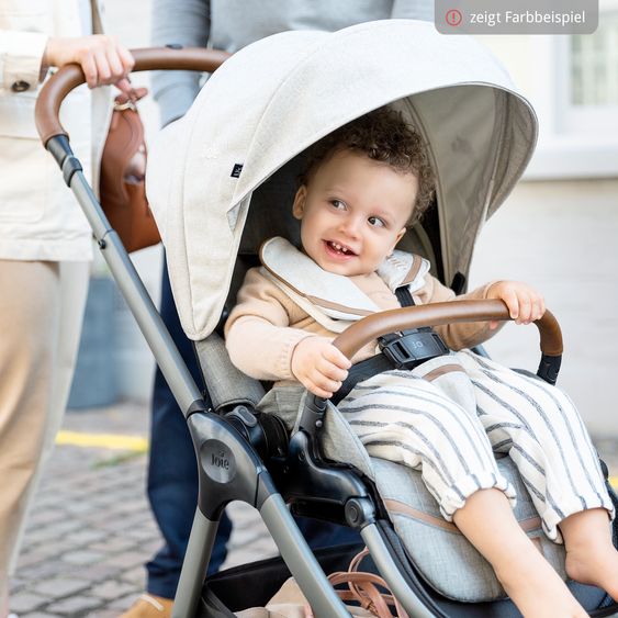 Joie Signature 4in1 Kombi-Kinderwagen-Set Finiti bis 22 kg belastbar mit Liegeposition, Kinderwagenkette, Greifling, Spieluhr - Teleskopschieber, Sportsitz, Babywanne Ramble XL, Babyschale, Adapter & Zubehörpaket - Signature - Pine