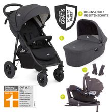 Set passeggino combinato 4in1 Litetrax 4 Air con adattatore, navicella, navicella, base Isofix e pacchetto accessori XXL - Nero