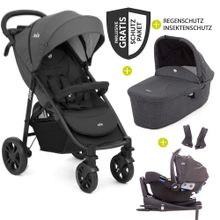 4in1 Combi Stroller Set Litetrax 4 with Adapter, Carrycot, Carrycot, Isofix Base & XXL Accessory Pack - Coal