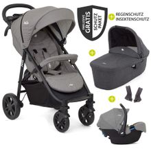 4in1 Litetrax 4 Combi Stroller Set with Adapter, Carrycot, Carrycot, Isofix Base & XXL Accessory Pack - Gray Flannel