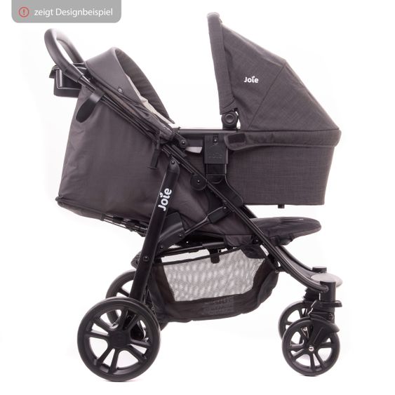 joie 4in1 Kombi-Kinderwagen-Set Litetrax 4 mit Adapter, Babyschale, Babywanne, Isofix-Basis & XXL Zubehörpaket - Gray Flannel