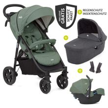 4in1 Kombi-Kinderwagen-Set Litetrax 4 mit Adapter, Babyschale, Babywanne, Isofix-Basis & XXL Zubehörpaket - Laurel